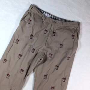 Pennington & Bailes Stadium Pants Mens Size 38 Texas Tech Red Raiders AOP Khaki